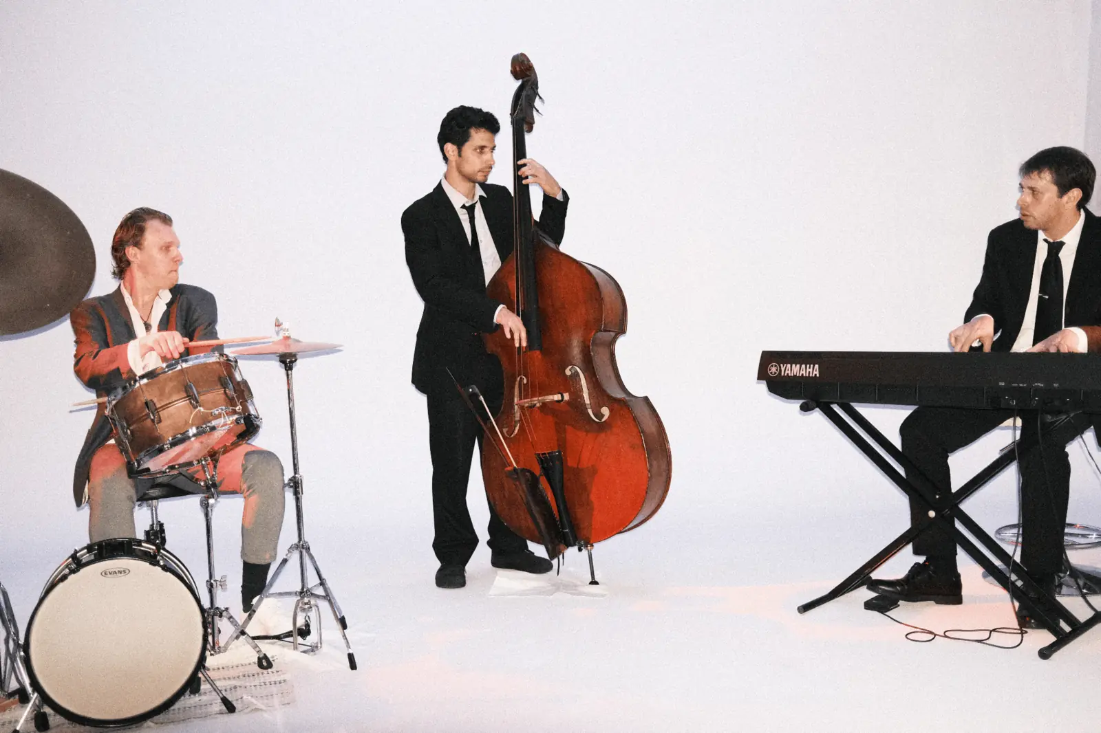 Jazz trio performing at a formal event